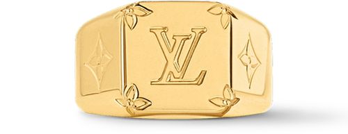 LOUIS VUITTON Monogram Signet Ring