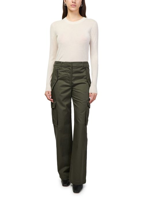 BURBERRY Check Trim Gabardine Cargo Trousers