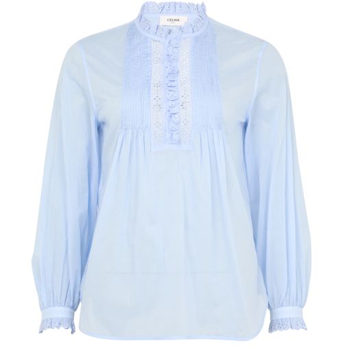 CELINE Romy embroidered in cotton muslin shirt