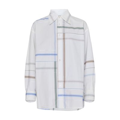 Shop Bottega Veneta Asymmetric Cotton Shirt In White