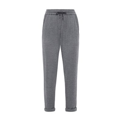 Brunello Cucinelli Tapered-leg Drawstring Track Pants In Grey