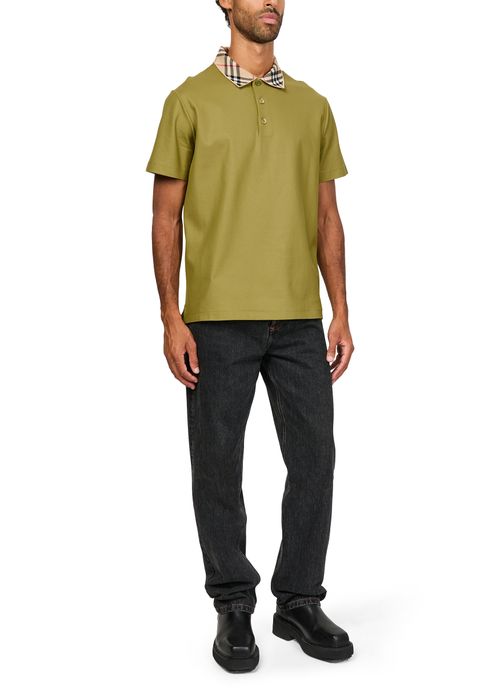BURBERRY Check cotton polo shirt