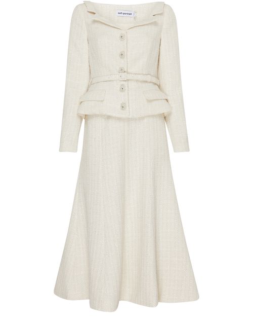 SELF PORTRAIT Boucle tailored midi dress