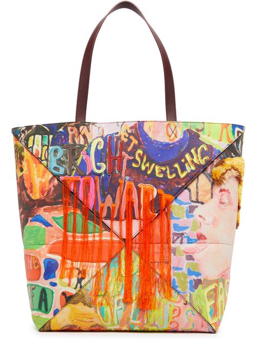 LOEWE Large puzzle fold tote with print