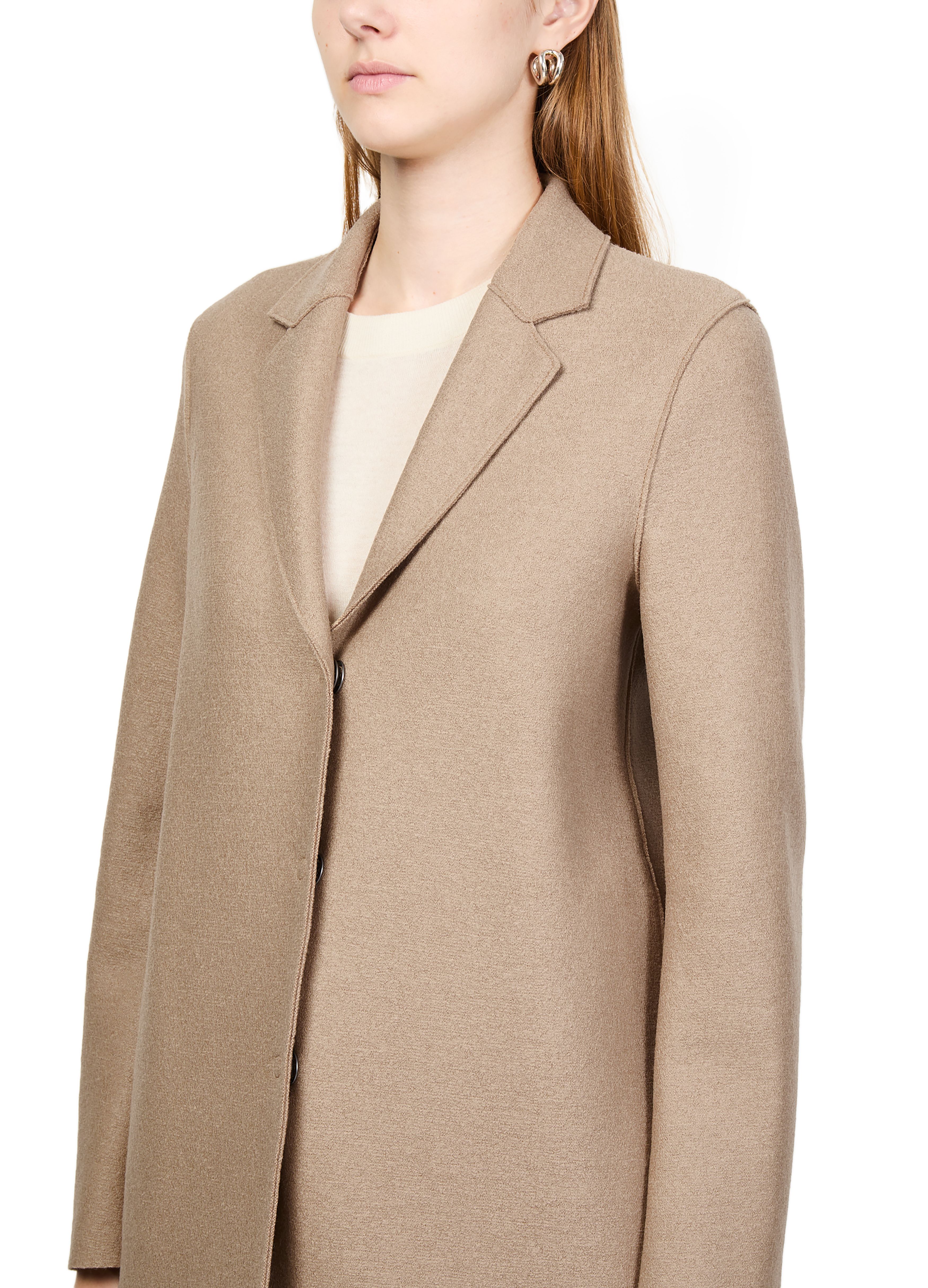 Cocoon pressed wool coat thumbnail 4