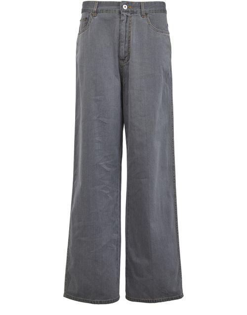 MIU MIU Jean à cinq poches en denim gris