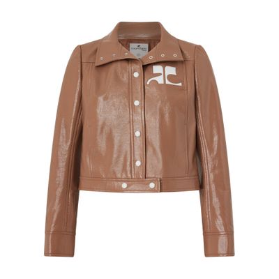 Courrèges Reedition Vinyl Jacket In Metallic