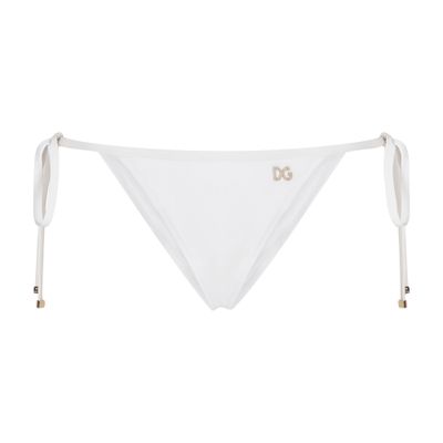 Shop Dolce & Gabbana String Bikini Bottoms In Optical White