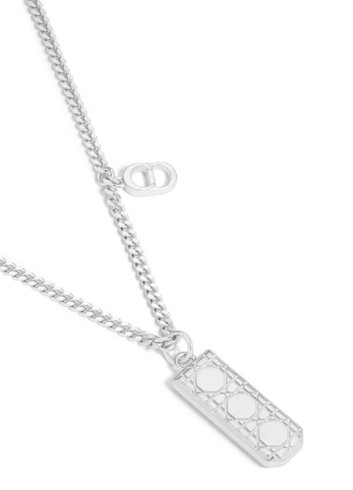 DIOR Halskette mit Cannage Plakettenanhänger