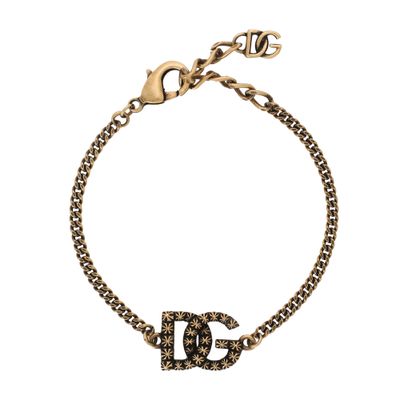 Dolce & Gabbana Link Bracelet With Dg Logo In Gold