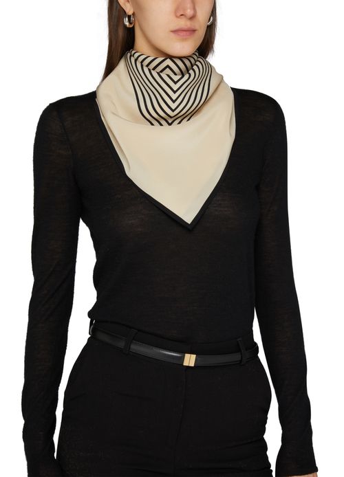 TOTEME Silk scarf with monogram in the middle