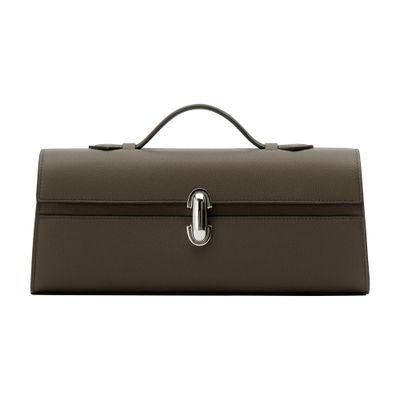 Savette Symmetry Slim Calfskin Clutch Bag In Brown