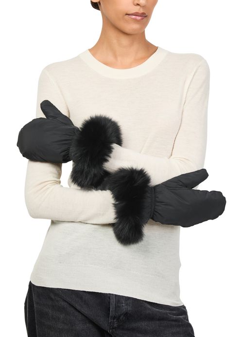 YVES SALOMON Fox fur gloves
