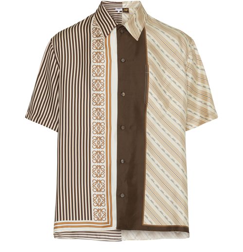 LOEWE Short-sleeve shirt in silk with stripes