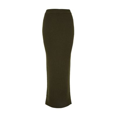 Max Mara Boris Maxi Skirt In Green