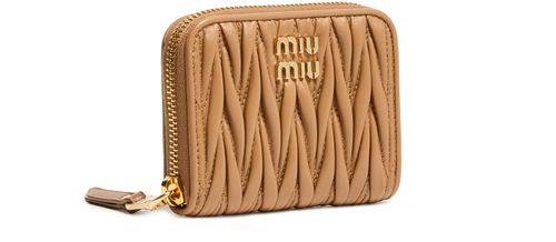 MIU MIU Zippered quilted leather wallet