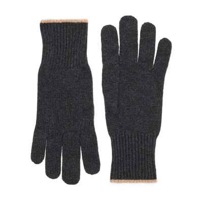 Brunello Cucinelli Cashmere Knit Gloves In Grey