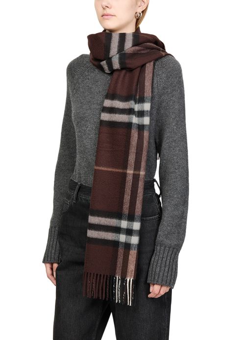 BURBERRY Check cashmere scarf