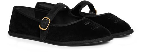 CELINE Eve Triomphe mary-jane ballerinas in velvet