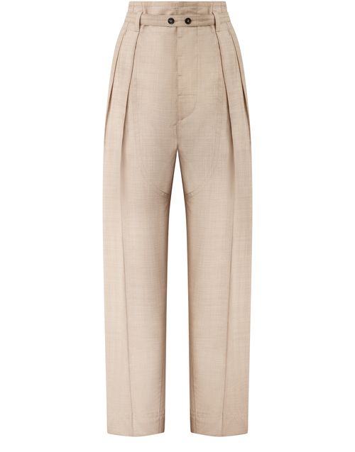 Bottega Veneta — Light Wool Fresco Trousers (Beige)