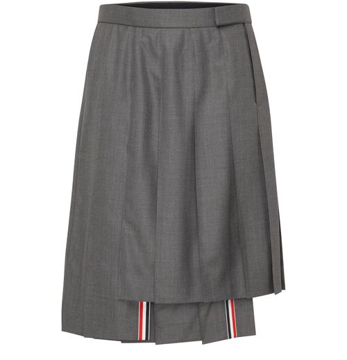 THOM BROWNE Sper 120's twill pleated skirt