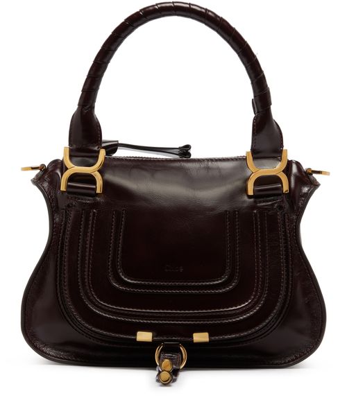 CHLOE Petit sac double porté Marcie en cuir brillant