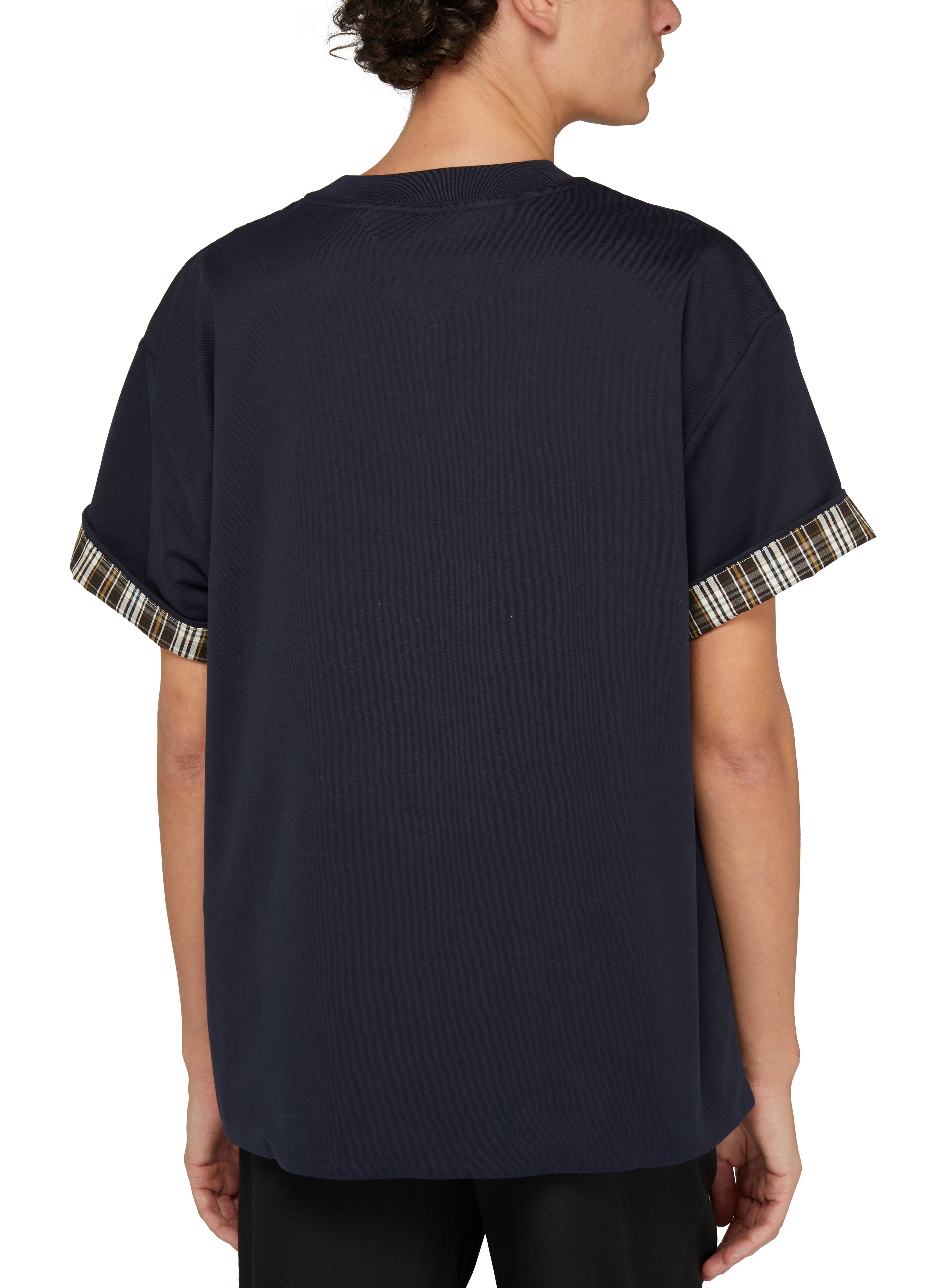 Double layer striped cotton t-shirt thumbnail 5