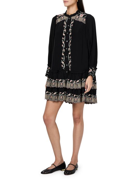 SEA NEW YORK Lacey embroidery long sleeved tunic dress