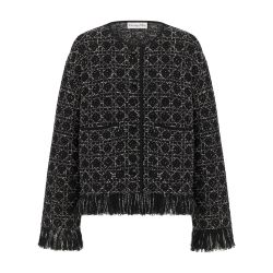 Diorヴィンテージ フリンジ付きブラックショールカーディガン Miss