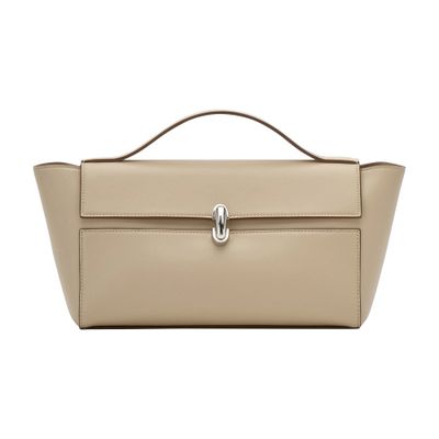 Savette Smooth Calfskin Trapeze Shoulder Bag In Brown