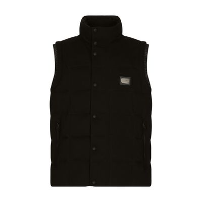 Dolce & Gabbana Jersey Vest With Branded Tag In Black