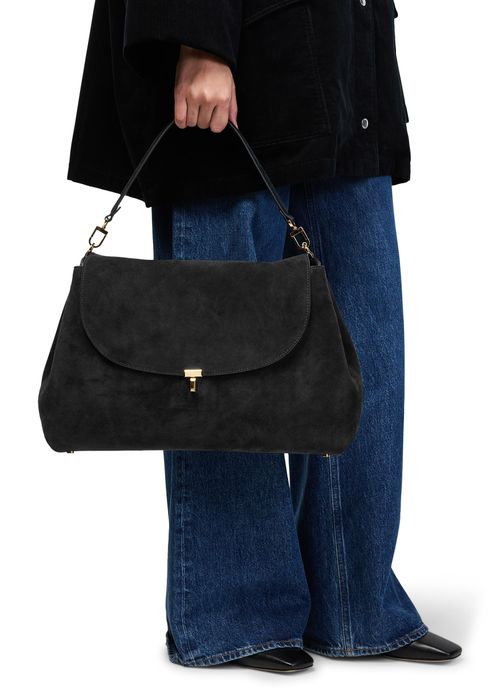 TOTEME T-Lock suede satchel