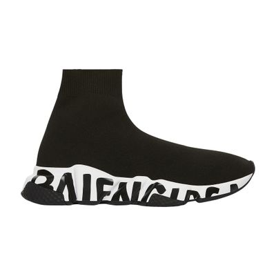 Shop Balenciaga Speed Sneakers In Black White Black