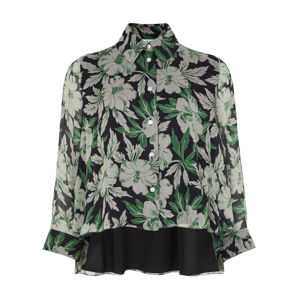 Floral print silk shirt thumbnail 7