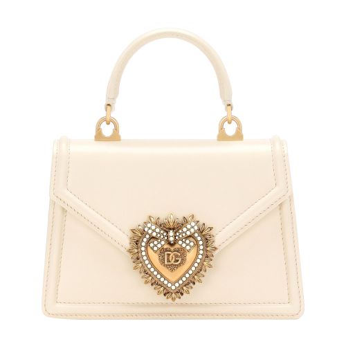 Dolce & Gabbana Small Devotion Top Handle Bag In Burro