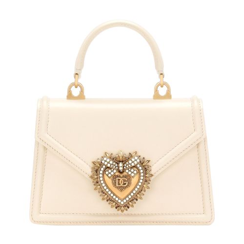 Shop Dolce & Gabbana Small Devotion Top-handle Bag In Burro