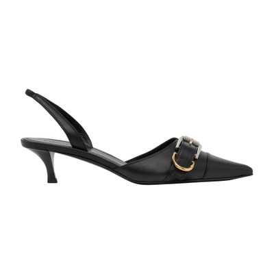 Givenchy Voyou Buckled Textured-leather Slingback Pumps In Black