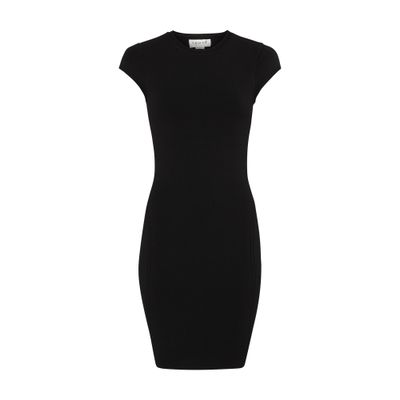 Victoria Beckham Vb Body Compact Cap Sleeve Mini Dress In Black