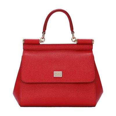 Dolce & Gabbana Small Dauphine Calfskin Sicily Bag In Red