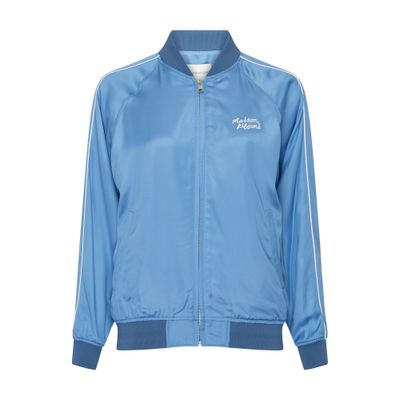 Maison Kitsuné Teddy Light Blue Viscose Jacket In Blue