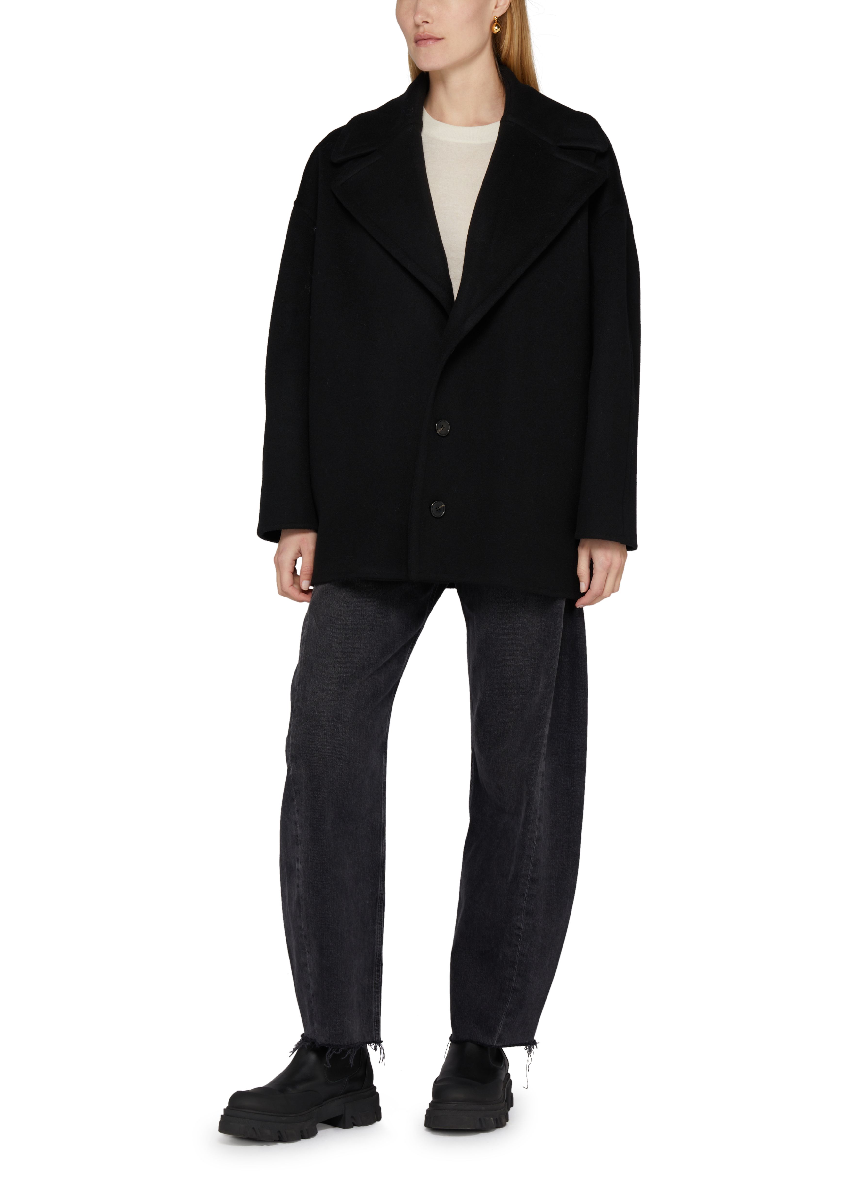 Woolen cropped coat thumbnail 6