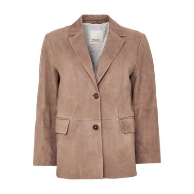 S Max Mara Suede Blazer In Brown