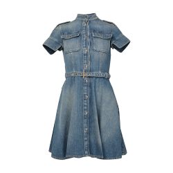 ワンピース her lip to Marseille Belted Denim Dress Her lip to Marseill Belted Denim Dress - メルカリ