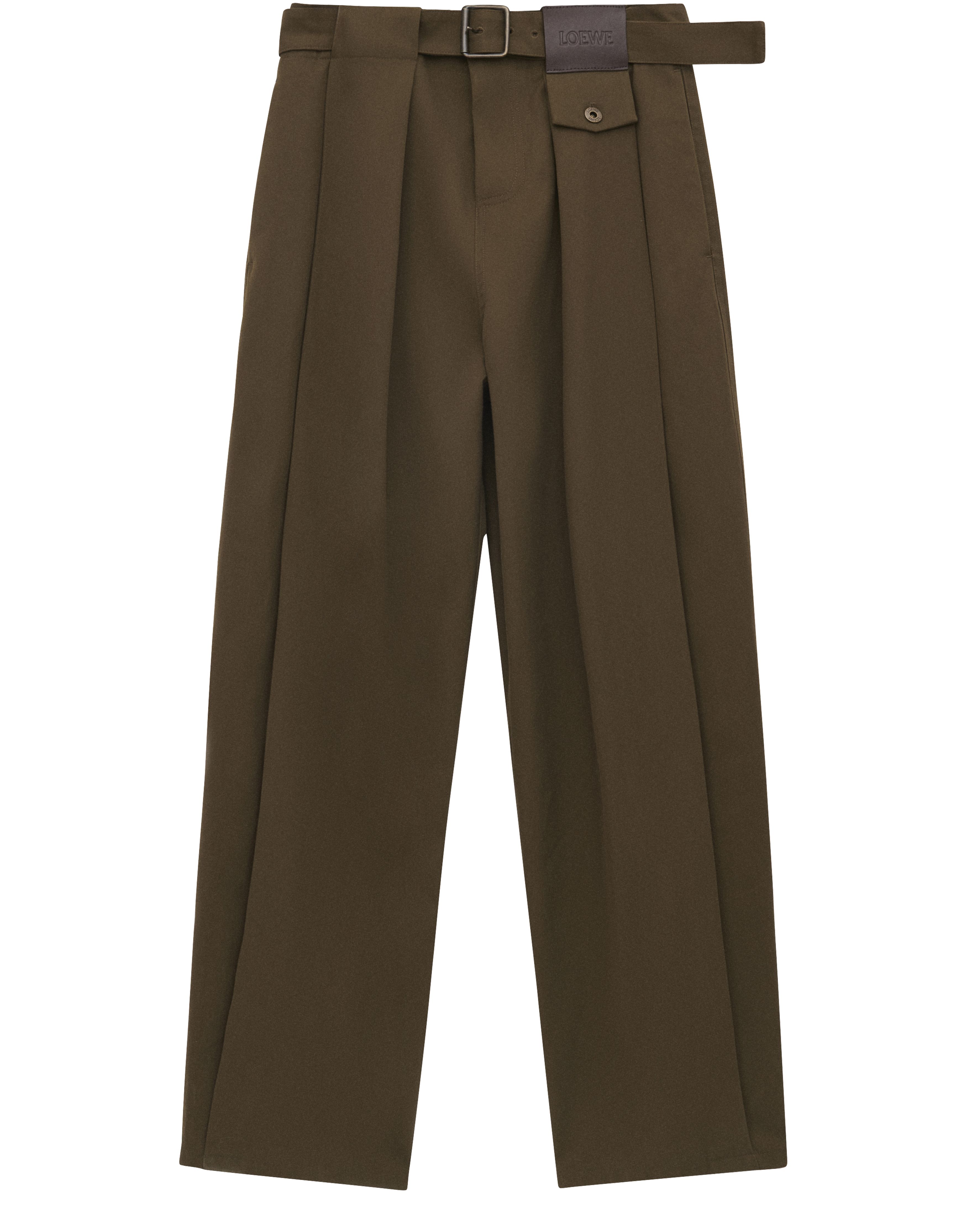 Cotton and silk straight-leg trousers