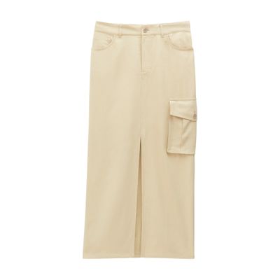 Filippa K Sourced Crepe Cargo Skirt In Green