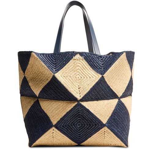 LOEWE Puzzle Fold Diamond XXL Tote in raffia