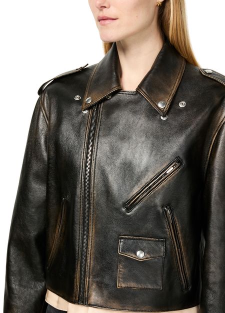 Women's Leather jacket | MIU MIU | 24S