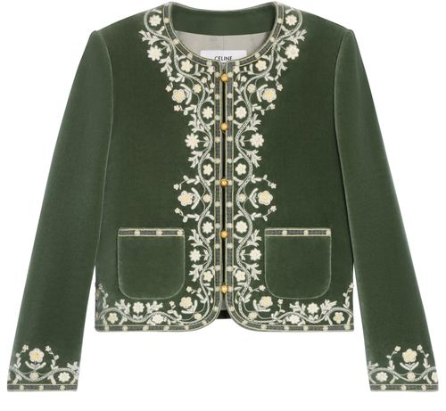 CELINE Embroidered Chelsea jacket in velvet
