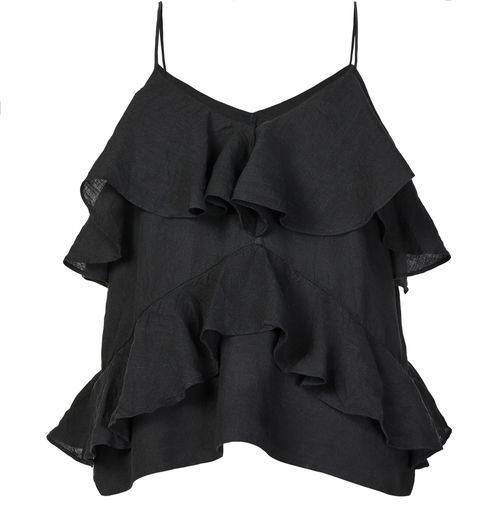 Skall Studio — Frilled top Benedicte (Black)