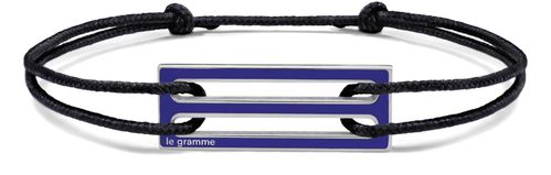 LE GRAMME 2,5g polished sterling silver lacquered cord bracelet